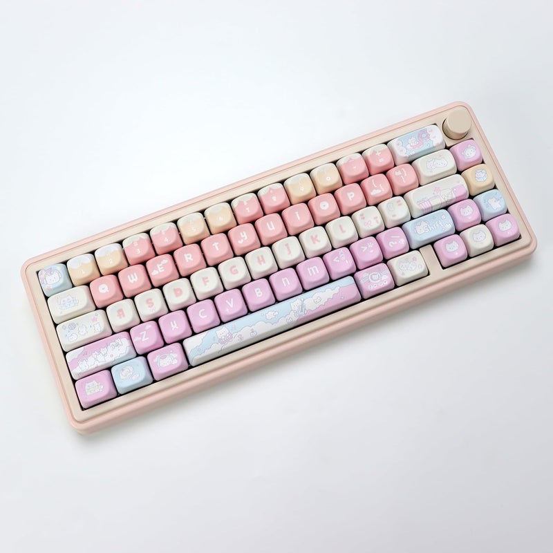 YMKPVR KBDiy Cute Rock Cat Keycaps Set 133 Keys KOA Profile Dye-Sublimation Kawaii Color Keycaps for Cherry Gateron MX Switches Gaming Mechanical Keyboards - Image 5